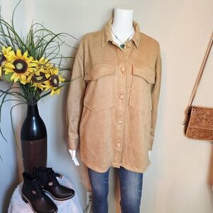 Tan Faux Suede Women's Jacket